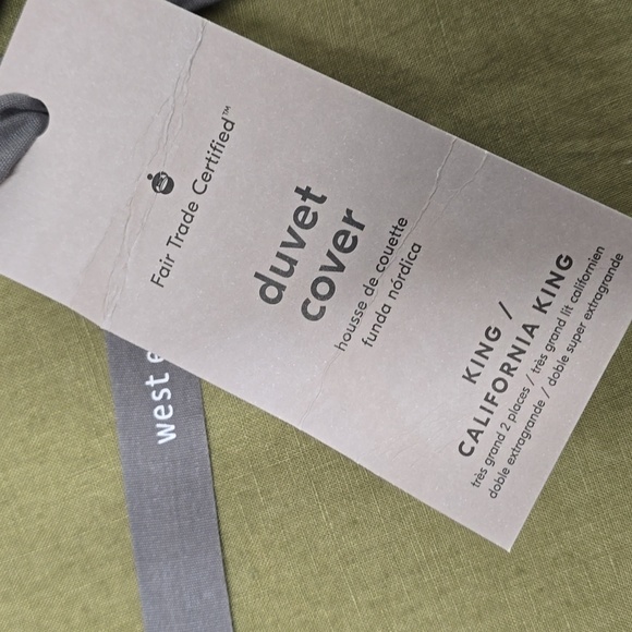 ❤️BUY 2 GET 1 FREE West Elm European Flax Linen Duvet Cover, Color Cedar - Picture 7 of 10